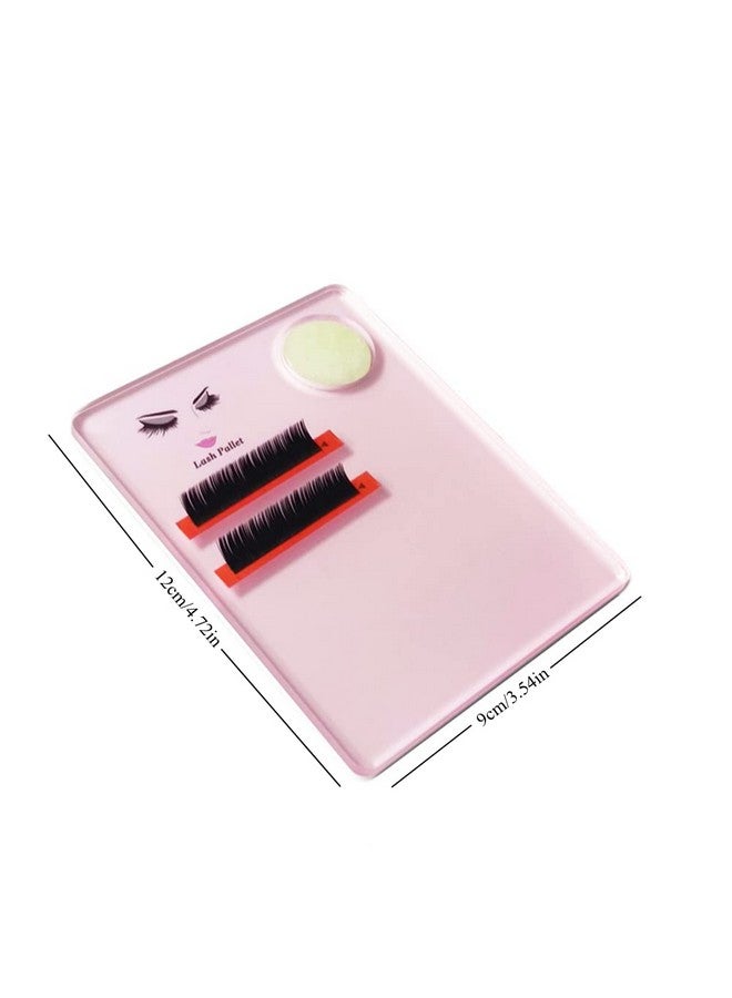 Acrylic Eyelash Extension Eye Lash Pallet Tool, Grafting False Eyelash Jade Console Round Jade Stone Organizer Eyelash Extension Grafting Pad Lash Tray Gasket (Pink)