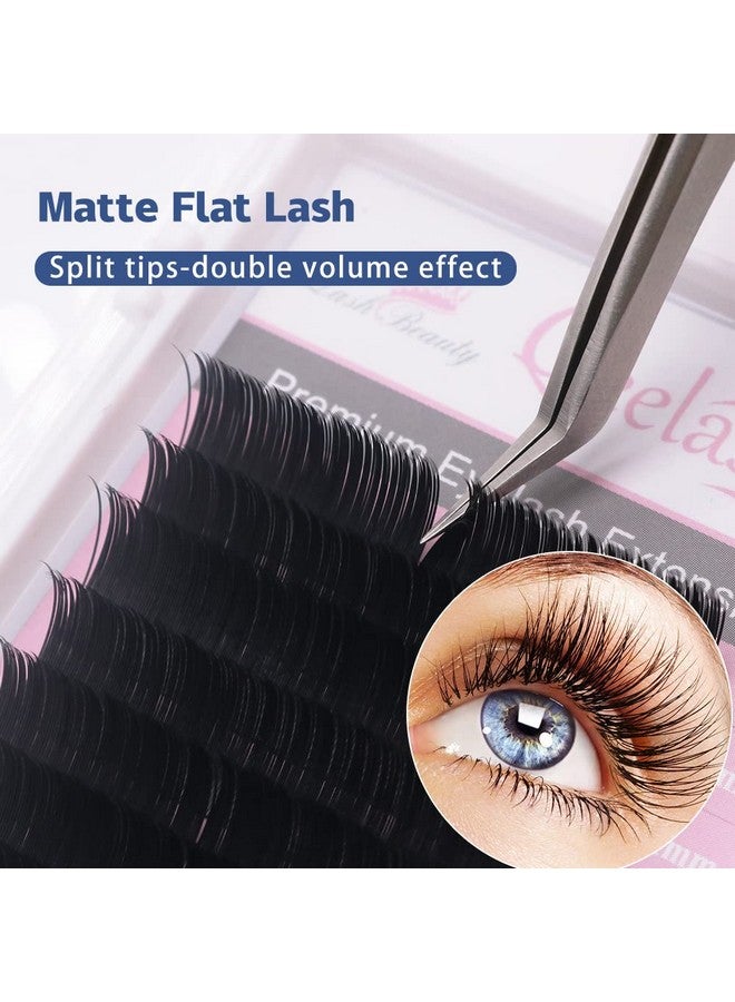 Matte Mink Flat Eyelash Extension 0.25 D Curl 10Mm Ellipse Eyelashes False Mink Individual Eyelash Extension Professional Salon Used By Qeelasee