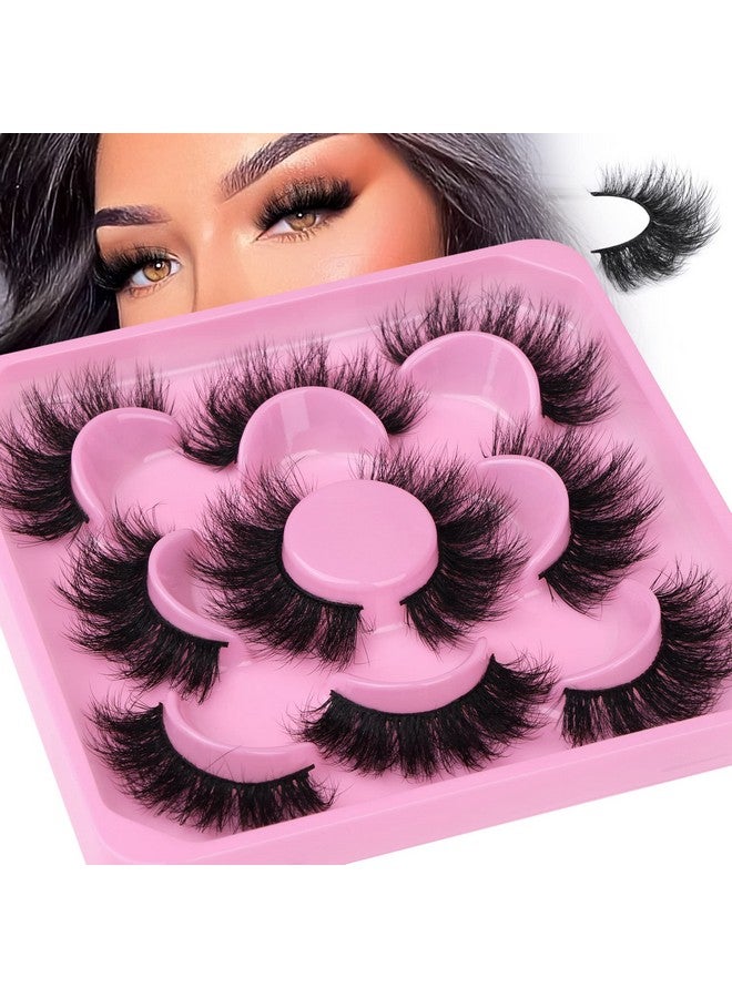 3D Mink Lashes Fluffy False Eyelashes Dramatic Lashes Mink Strip Lashes Round Shaped And Fluttery Fake Eyelashes 18Mm Length Reusable Up To 15 Wears