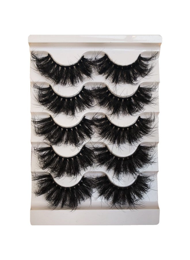 Lashes Fluffy False Eyelashes Dramatic Faux 3D Mink Lashes Pack Thick Volume Soft Fake Eye Lashes 5 Pairs Multipack