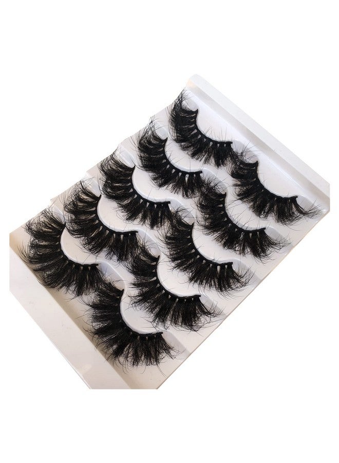 Lashes Fluffy False Eyelashes Dramatic Faux 3D Mink Lashes Pack Thick Volume Soft Fake Eye Lashes 5 Pairs Multipack