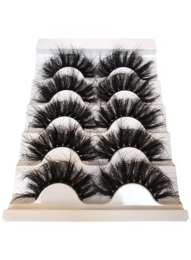 Lashes Fluffy False Eyelashes Dramatic Faux 3D Mink Lashes Pack Thick Volume Soft Fake Eye Lashes 5 Pairs Multipack