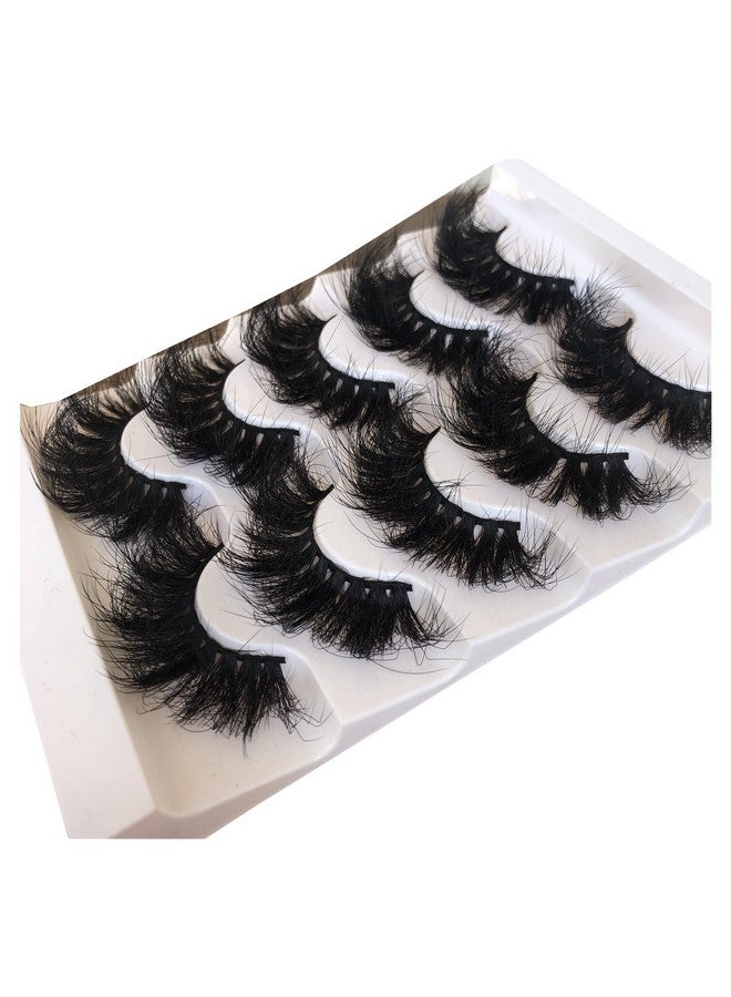 Lashes Fluffy False Eyelashes Dramatic Faux 3D Mink Lashes Pack Thick Volume Soft Fake Eye Lashes 5 Pairs Multipack