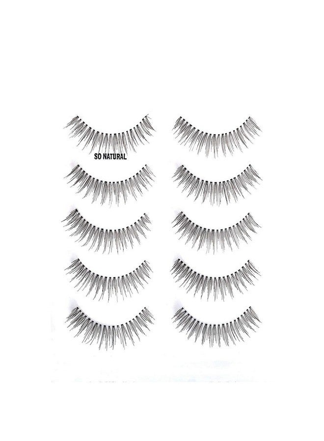 Lashes 110 Natural Hand Knotted False Eyelashes 5 Pairs Multipack