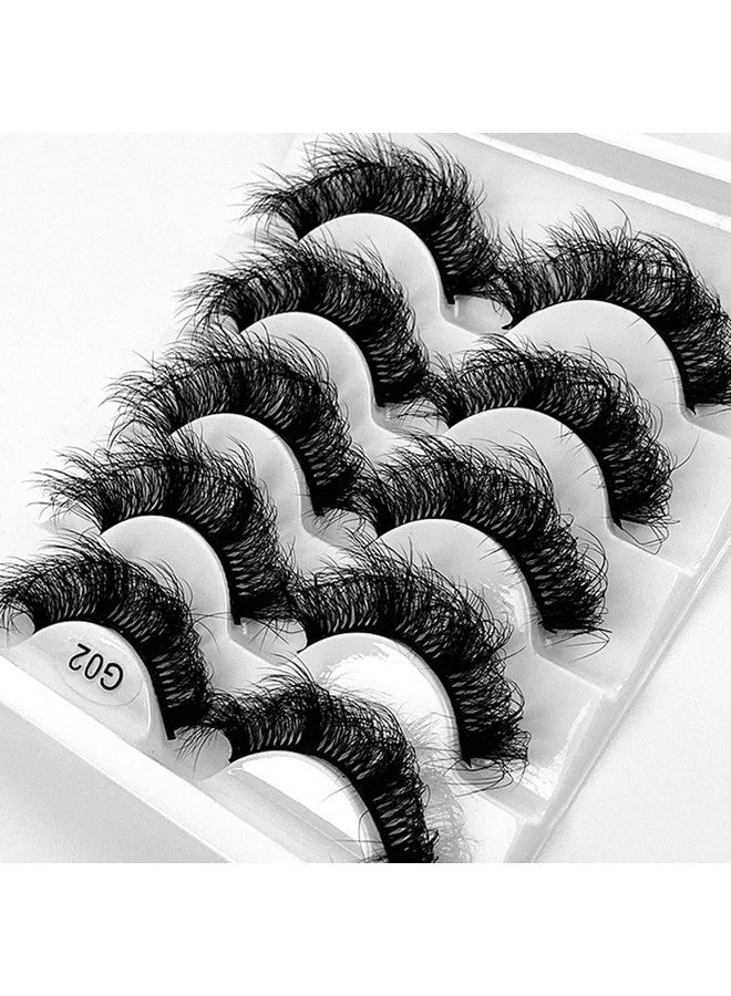 Lashes Fluffy False Eyelashes 8D Natural Thick Volume Soft Eyelash Dramatic Faux Mink Fake Eye Lashes 5 Pairs Multi Pack