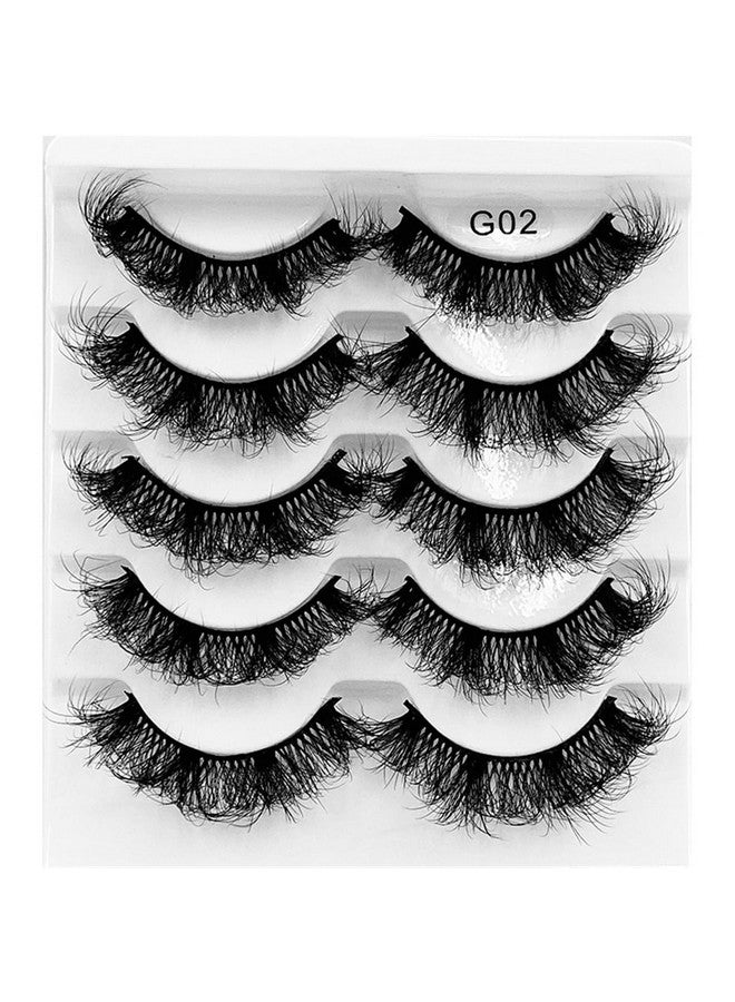 Lashes Fluffy False Eyelashes 8D Natural Thick Volume Soft Eyelash Dramatic Faux Mink Fake Eye Lashes 5 Pairs Multi Pack