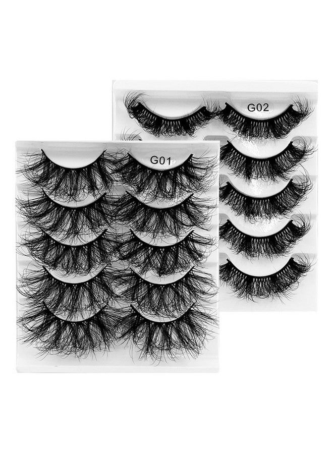 Lashes Fluffy False Eyelashes 8D Natural Thick Volume Soft Eyelash Dramatic Faux Mink Fake Eye Lashes 5 Pairs Multi Pack