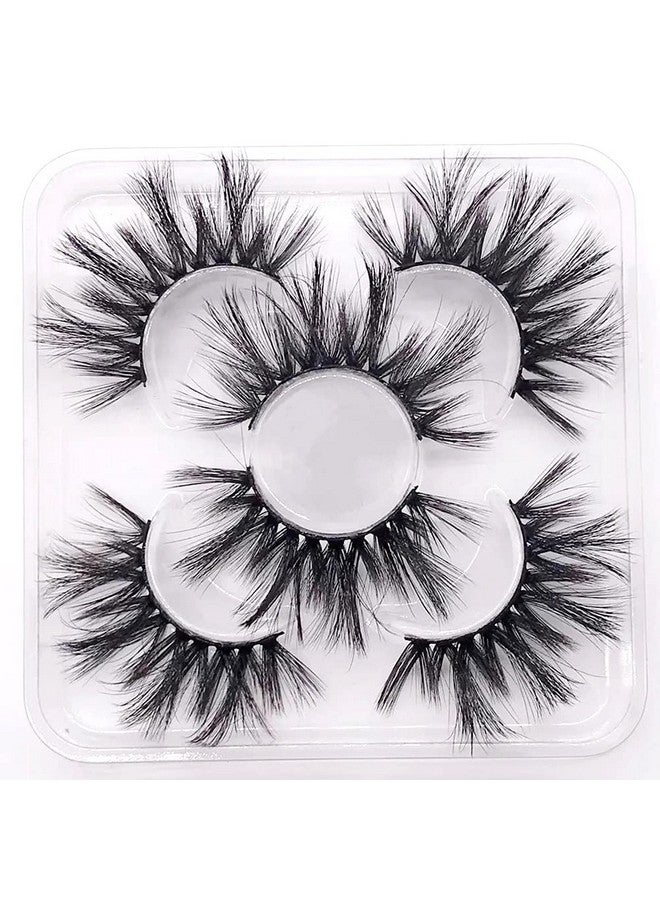 Sunniess False Eyelashes 8D Faux Mink Lashes 100% Handmade Reusable Natural Look Fake Eye Lashes Cateye Fluffy Wispy Lashes Dramatic Long Thick Volume Soft Lashes Packs