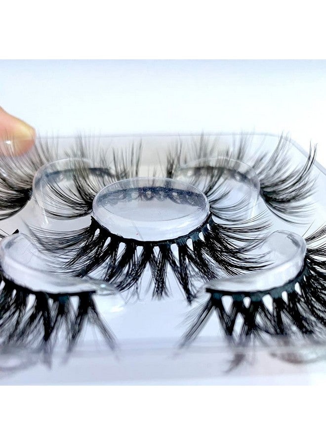Sunniess False Eyelashes 8D Faux Mink Lashes 100% Handmade Reusable Natural Look Fake Eye Lashes Cateye Fluffy Wispy Lashes Dramatic Long Thick Volume Soft Lashes Packs