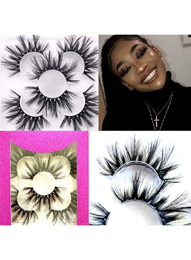 Sunniess False Eyelashes 8D Faux Mink Lashes 100% Handmade Reusable Natural Look Fake Eye Lashes Cateye Fluffy Wispy Lashes Dramatic Long Thick Volume Soft Lashes Packs