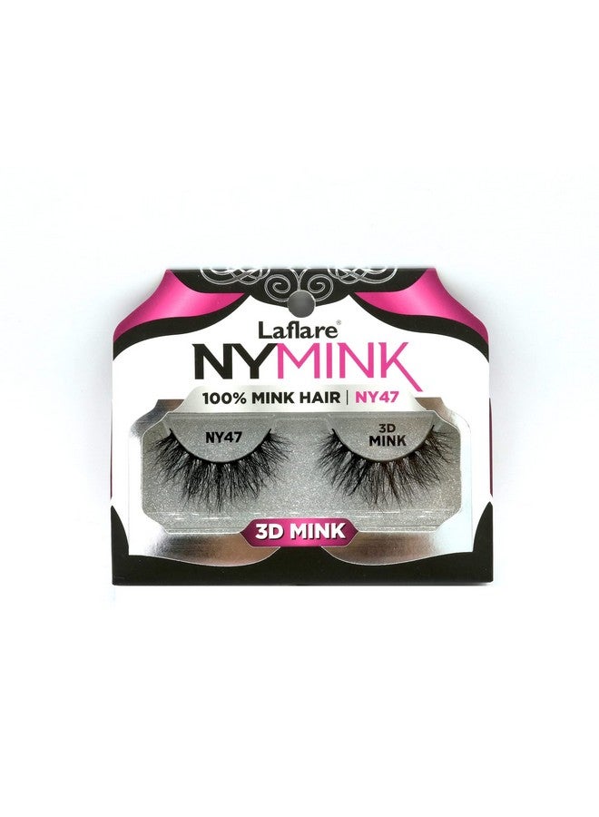 3D Ny Mink Eyelashes, 100% Real Mink Hair Lashes, Luxury Makeup, Natural, Light, Trendy, Variety, Reusable, Multi Layered Real Mink Hair Lashes (Ny47)