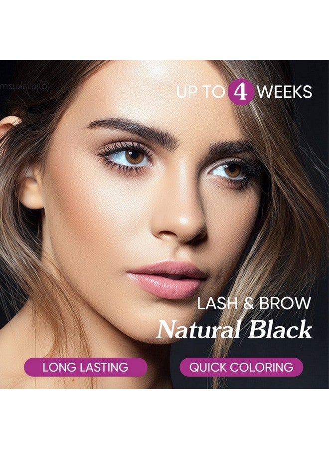 Black Color Kit For Eyelash & Eyebrow, Semipermanent Natural Black Fast Quick Coloring, Last Up To 4 Weeks Salon Grade Lash Enhancers & Primers