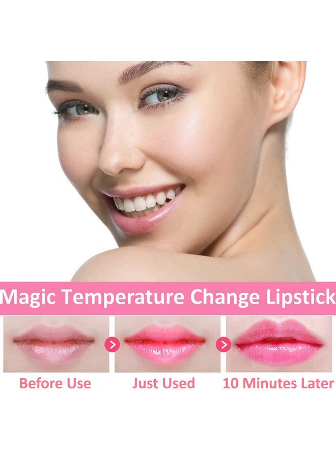 2 Pcs Crystal Flower Jelly Lipstick,Magic Color Changing Lipstick,Ph Clear Temperature Color Changing Lip Gloss,Lip Balm,Long Lasting Nourishing Moisturizing Lip Stick Set(Set A)