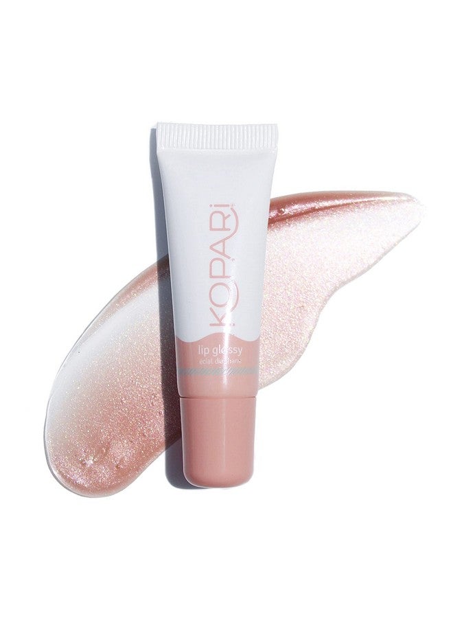 Coconut Lip Glossy ; Nude Tint Birthday Suit ; Vegan Hydrating Moisturizing Lip Oil Vitamin E Shea Butter Long Wear High Shine Non Sticky ; Natural Clean Plant Based Non Toxic Balm Paraben Free