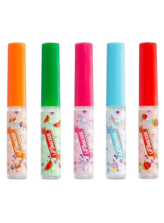 Holiday Original & Best Flavored Lip Gloss Party Pack, Tropical Punch, Watermelon, Cotton Candy, Spun Sugar, Strawberry