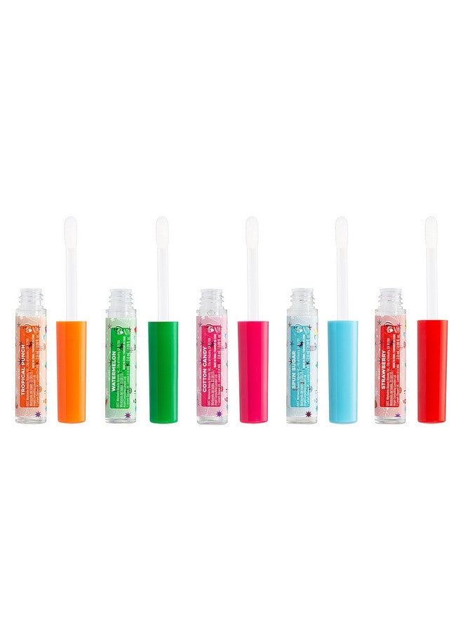 Holiday Original & Best Flavored Lip Gloss Party Pack, Tropical Punch, Watermelon, Cotton Candy, Spun Sugar, Strawberry