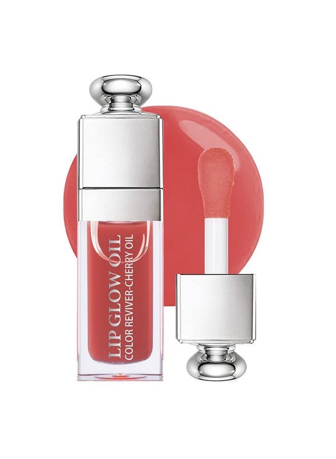 Plumping Lip Oil, Hydrating Gloss Tinted Lip Balm Transparent Lip Care, Big Brush Head Glitter Shine, Long Lasting Nourishing Nonsticky Fresh Textureand Dry Lips Lip Care Products (Rosewood) 0.2 Oz