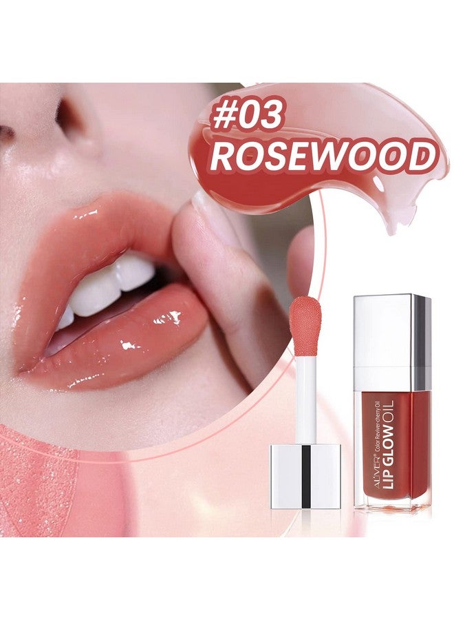 Lip Glow Oilmoisturizing Lip Gloss Hydrating Lip Glow Oil Long Lasting Waterproof Lip Tint Set Lip Stain(Rose)