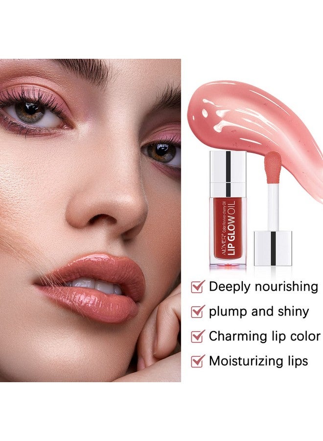 Lip Glow Oilmoisturizing Lip Gloss Hydrating Lip Glow Oil Long Lasting Waterproof Lip Tint Set Lip Stain(Rose)