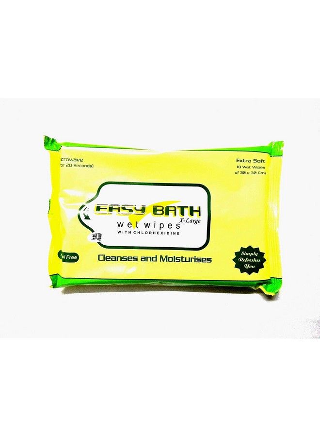 Wet Wipes ; Soft Bed Bath Wipes ; 10 Extra Large Wipes Pack (32 X 32 Cm) ; Wet Wipes For Adults Combo Of 10