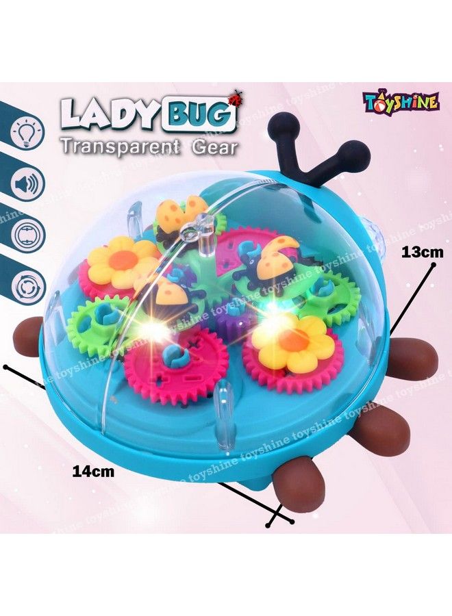 Transparent Bump And Go Ladybug With 3D Lightning Moving Gears And Music ; Birthday Toy Gift For 2 5 Year Old Boy Girl Baby