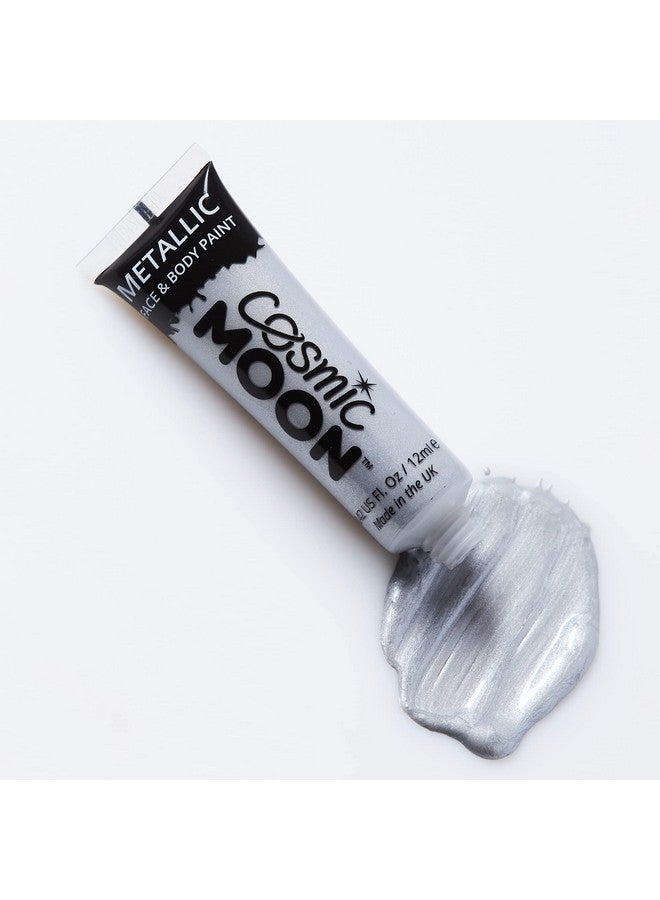 Metallic Face Paint Makeup For The Face & Body 0.40Fl Oz Create Mesmerising Metallic Face Paint Designs! Silver