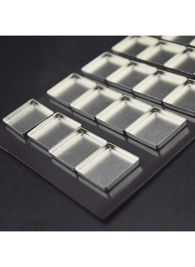 30 Pieces Empty Square Metal Tin Palette Pans Empty Square Metal Pans Cosmetic Eyeshadow Pans For Eyeshadow Palette Magnetic Makeup Palette, 26Mm Wide 3.5Mm Height