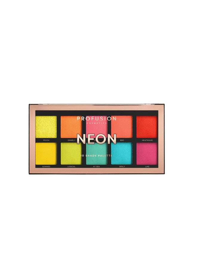 10 Shade Eyeshadow Palette High Pigmented Multifinish Colors, Vegan & Crueltyfree, Create Stunning Looks Onthego Travelfriendly & Versatile Makeup, Neon