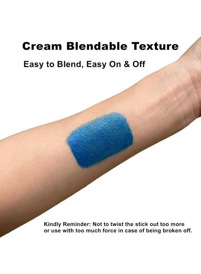 Blue Eye Black Stick, Royal Blue Face Body Paint Stick, Cream Eyeblack Sports Face Paint For Baseball Softball Football Lacrosse, Nontoxic Facepaint For Halloween Costume Cosplay Parties Sfx Makeup