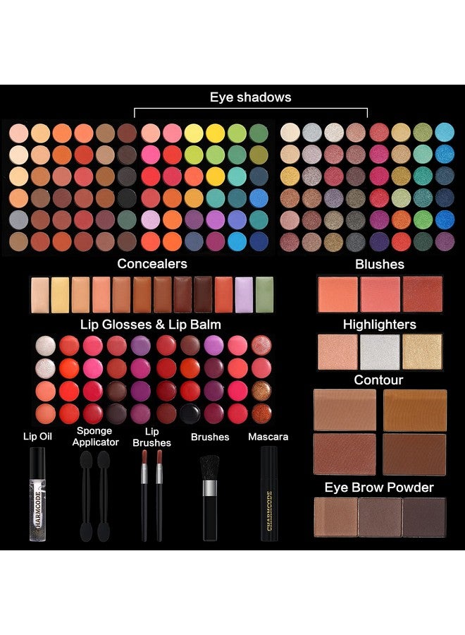 Professional All In One Makeup Kit For Women Full Kit 186 Colors Make Up Palette Gift Set Including Eyeshadow, Lip Gloss, Concealer, Highlighter, Contour, Brow Powder, Mascara, Blush & Brush