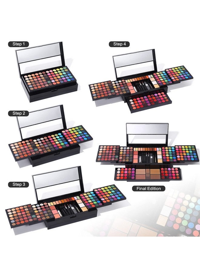 Professional All In One Makeup Kit For Women Full Kit 186 Colors Make Up Palette Gift Set Including Eyeshadow, Lip Gloss, Concealer, Highlighter, Contour, Brow Powder, Mascara, Blush & Brush