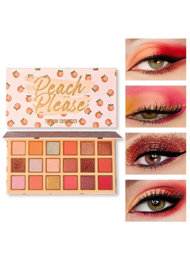 Peach Please 18 Colour Eyeshadow Palette For Beauty Eyeshadow Cosmetics With Matte Metallic Sparkle Shimmer Pink & Highlighter Eye Makeup For Girls & Powder Eye Shadow Pallet