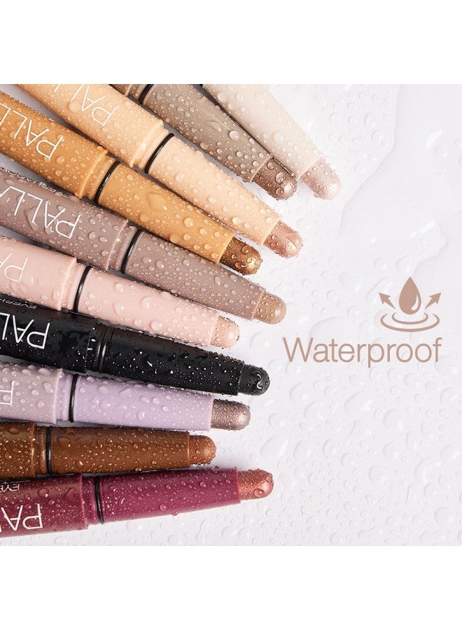 Waterproof Eyeshadow Stick With Blending Sponge, Long Lasting & Effortless Application, Smudge Free & Crease Proof Formula, Matte & Shimmer Shades, Buildable Eye Shadow (Matte Mocha)