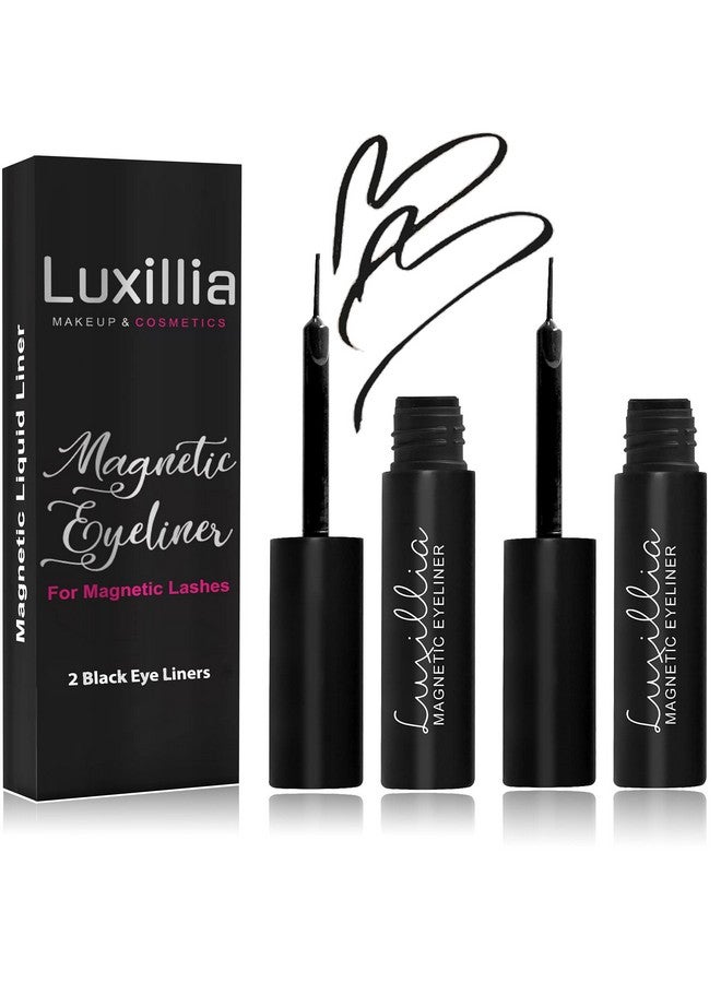 Black Magnetic Eyeliner For Magnetic Eyelashes, Upgraded Strongest Hold, Most Natural Look, Waterproof, Smudge Proof Liquid Liner (Pack Of 2)