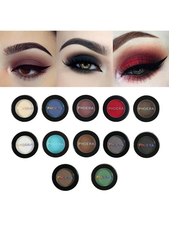 Aquapurity Waterproof Long Lasting Matte Eyeshadow Palette In 12 Pigment Color Face Powder Eye Shadow Cosmetic Cream Makeup Cosmetic (202 Black)