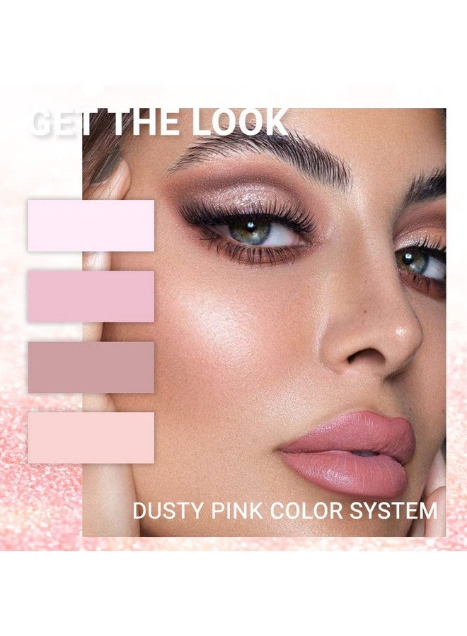 Pink Mini Eyeshadow Palette Glitter Eye Shadow Makeup 4 Colors ,Warm Brown Pink Eyeshadow Shiny Sparkle Shimmer Glitter Eyeshadow Waterproof Pallete,Sliver Glitter Eye Eyeshadow Make Up (02)