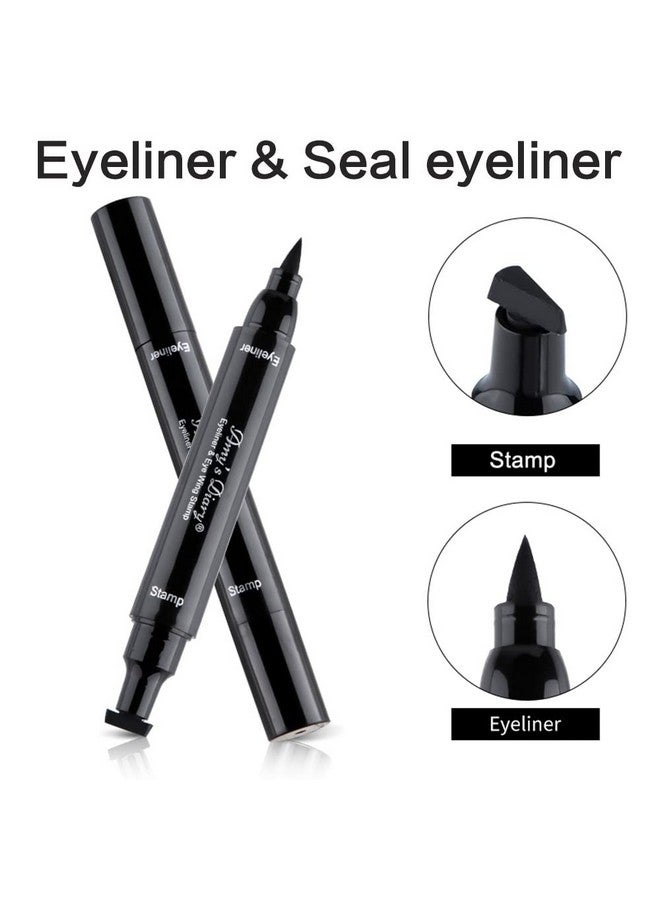 Eyeliner Stamp 2 Pens Winged Stamp Eyeliner, Perfect Wing Cat Eye Stencil Stamp For All Eye Shapes, Winged Eyeliner Stamp, Perfect Wing Cat Eye Liner, Waterproof & Smudgeproof