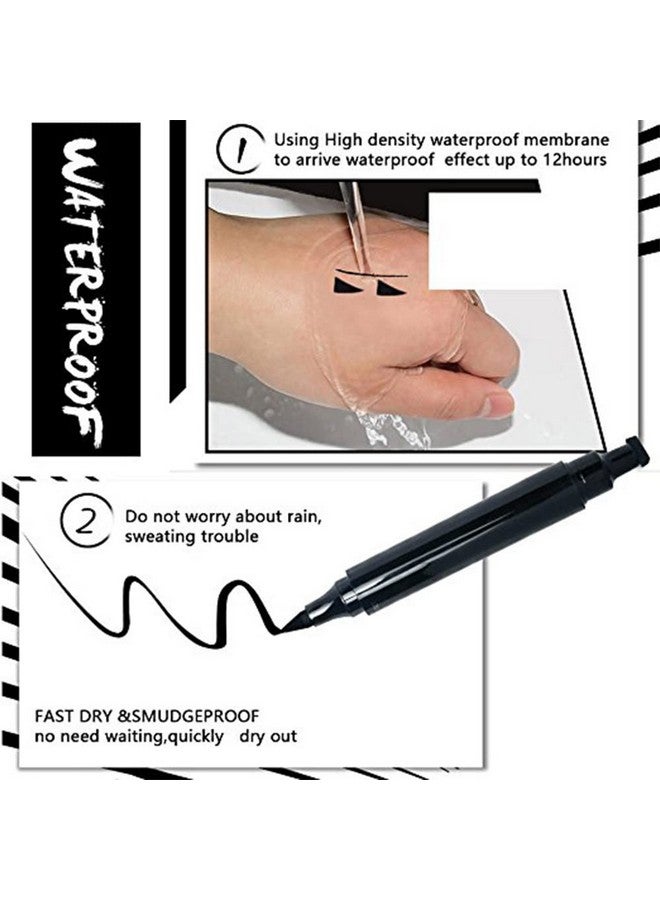 Eyeliner Stamp 2 Pens Winged Stamp Eyeliner, Perfect Wing Cat Eye Stencil Stamp For All Eye Shapes, Winged Eyeliner Stamp, Perfect Wing Cat Eye Liner, Waterproof & Smudgeproof