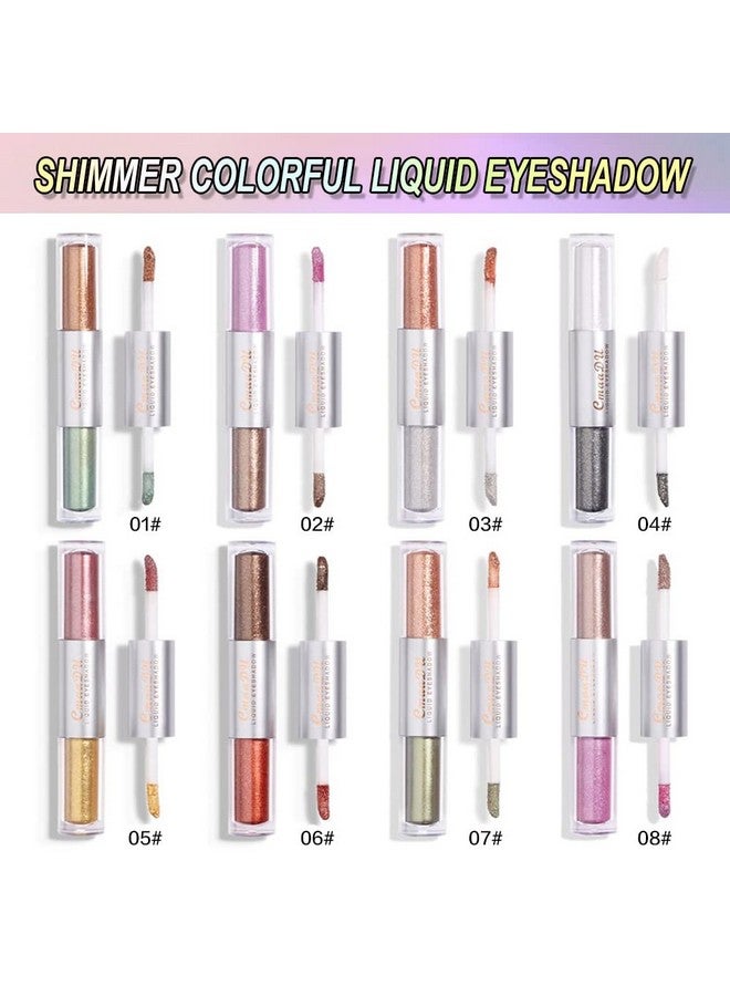 16 Colors Liquid Glitter Shimmer Metallic Eyeshadow Set Glitter Sparkle Colorful Liquid Eyeliner Makeup Set Delineador Pupilentes De Ojos Contra El Agua Sombras Colores Para Ojos Con Brillo