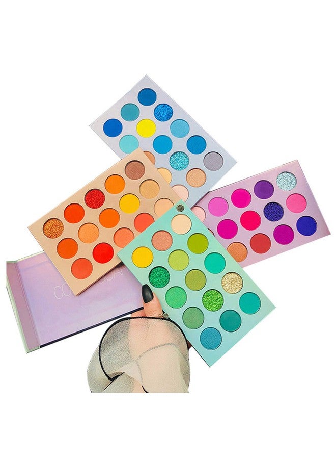 60 Colors Eyeshadow Palette, 4 In1 Color Board Makeup Palette Set Highly Pigmented Glitter Metallic Matte Shimmer Natural Ultra Eye Shadow Powder Easy To Blend