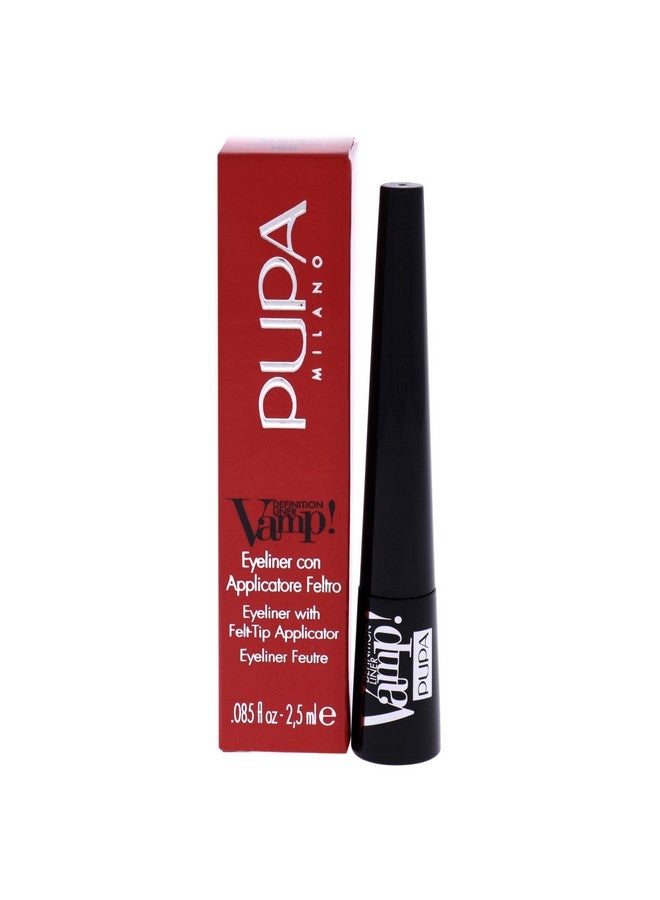 Milano Vamp! Definition Liner Eyeliner With Felt Applicator Matt And Pearly Finishes Precise, Flawless And Defined Color Ultra Pigmented 100 Extra Black 0.85 Oz