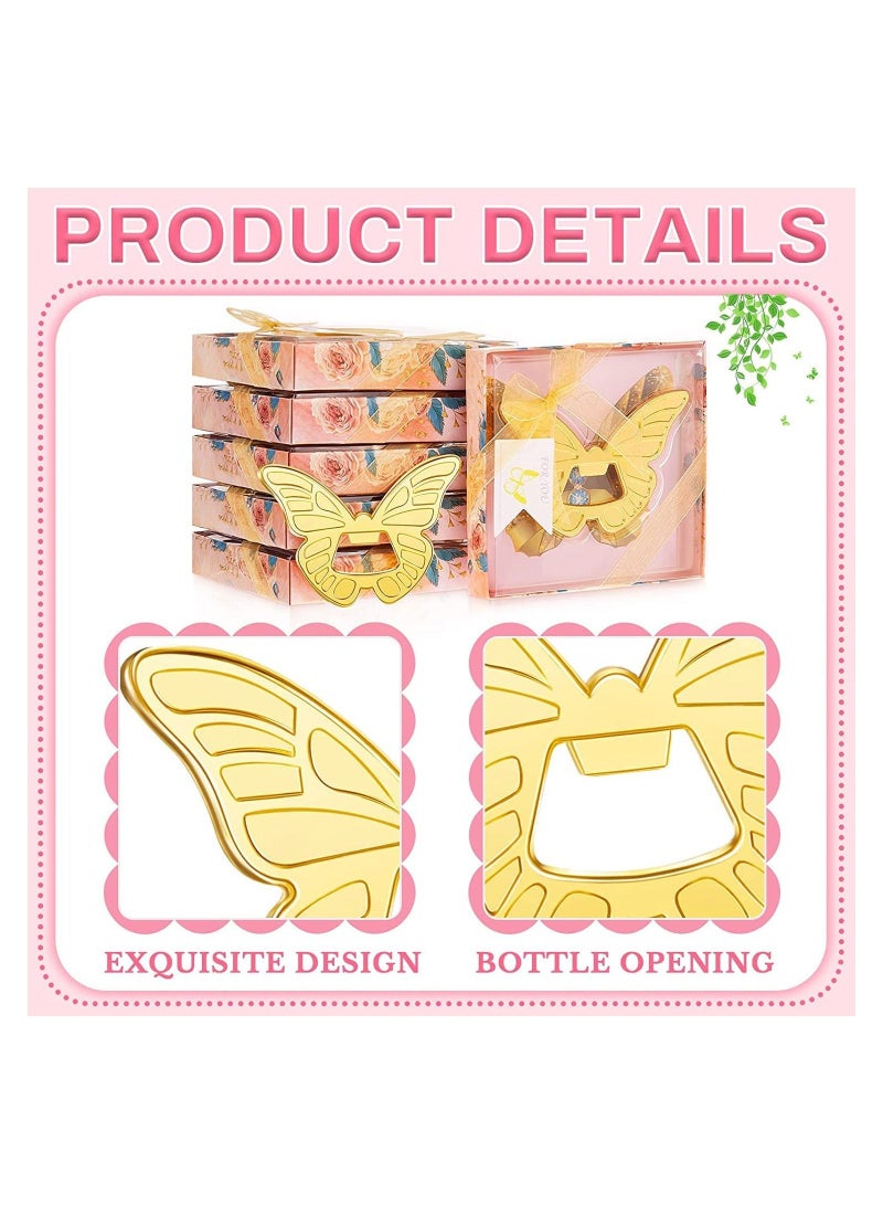Butterfly Bottle Opener, 5 Pcs Wedding Favors Party Favors with Exquisite Packaging Box Wedding Gifts For Guests Wedding Baby Shower Souvenirs Party Supplies, Creative Wedding Gift