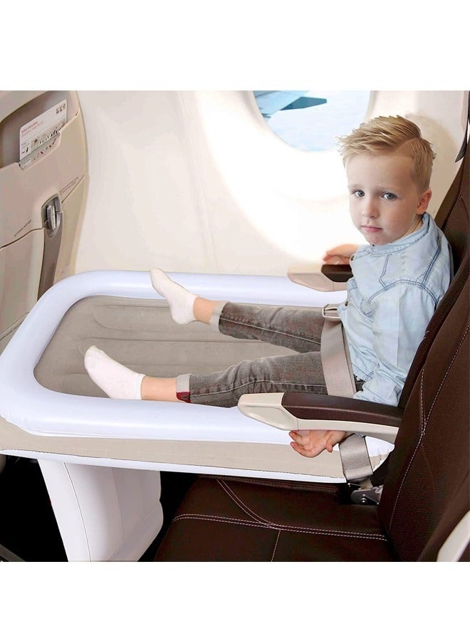 Inflatable Toddler Travel Bed Infant Kids Airplane Bed Travel Foot Rest Pillow for Toddler Included Inflatable Travel Bed Manual Inflatable Pump Travel Bag