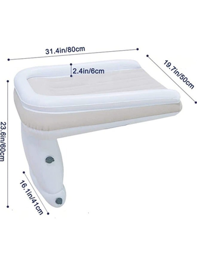 Inflatable Toddler Travel Bed Infant Kids Airplane Bed Travel Foot Rest Pillow for Toddler Included Inflatable Travel Bed Manual Inflatable Pump Travel Bag