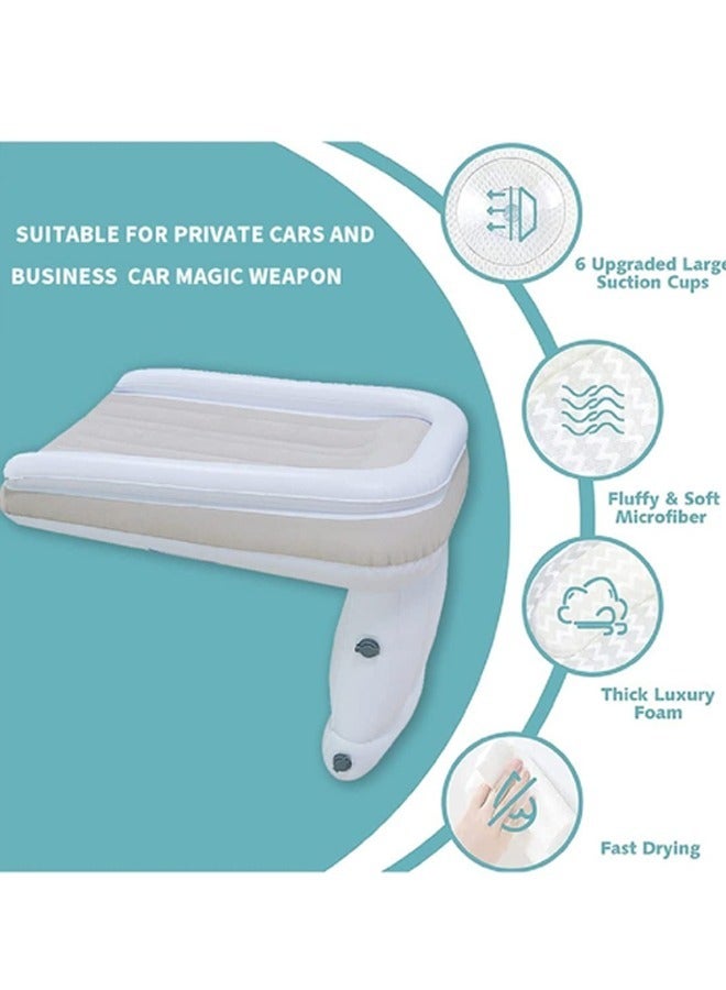 Inflatable Toddler Travel Bed Infant Kids Airplane Bed Travel Foot Rest Pillow for Toddler Included Inflatable Travel Bed Manual Inflatable Pump Travel Bag