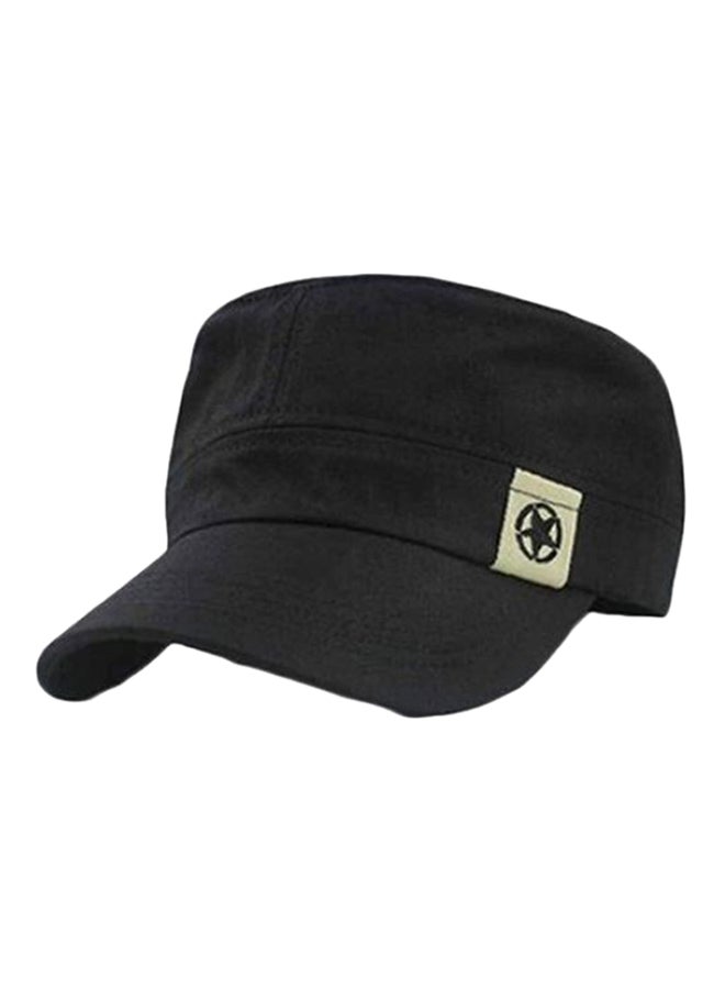 Star Patterned Baseball Cap Black