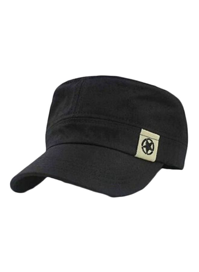 Star Patterned Baseball Cap Black