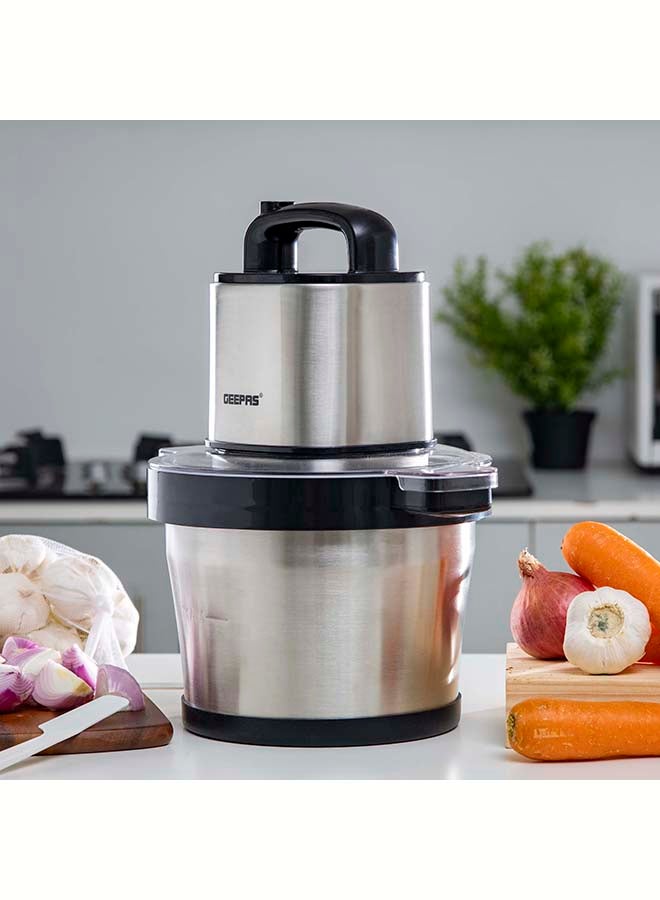 Multi Chopper With Stainless Steel Gear, Stainless Steel Blade, 3 Speed Control, 6L Capacity,With Overheat Protection 6 L 1200 W GMC42023 Silver