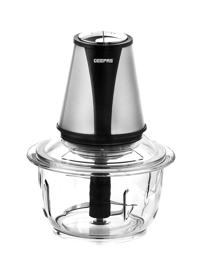 Multi Chopper (Mini Food Processor) 1.2L Glass Jar Bowl, 4 Stainless Steel Blades, Adjustable Speed 1.2 L 400 W GMC42014UK Silver