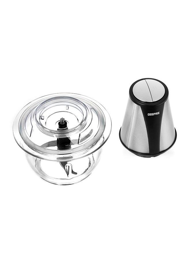 Multi Chopper (Mini Food Processor) 1.2L Glass Jar Bowl, 4 Stainless Steel Blades, Adjustable Speed 1.2 L 400 W GMC42014UK Silver